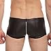 Your Gallery Men's Sexy Trunk Faux Leather Zip Rivet Boxer Brief Underwear XL Black
