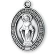 Sterling Silver Miraculous Medal and 24-inch Chain