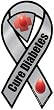 Cure Diabetes Awareness Gray 8" Car Magnet Ribbon Magnet