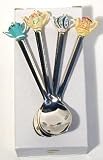 Teaspoons With Decorated Teapot Handles/set 4