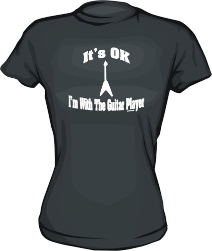 It's OK I'm With The Guitar Player Women's Tee Shirt Large-Kelly Green Babydoll