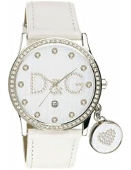 Dolce & Gabbana Womens DW0091 White Leather Quartz Watch with White Dial