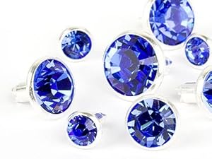 Chaton-Nieten von Swarovski Elements (Sapphire Multi Size Mix, Silber) - 4mm Schaft, 2300 Stück