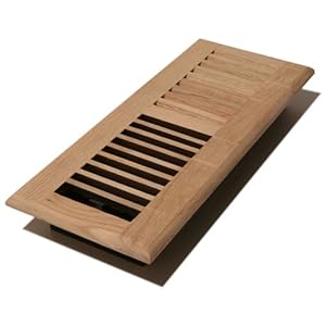 Decor Grates WL410-U 4-Inch by 10-Inch Wood Louver Floor Register, Unfinished Oak