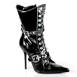 Pleaser Boots Women's MILAN-1022 4 1/2" Pointed Toe Lace-Up Ankle Boot Side Zip Available in 2 Colors