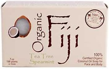 New - Organic Fiji Organic Face and Body Coconut Oil Soap Tea Tree Spearmint - 7 oz