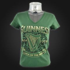 Guinness Ladies V Neck T-Shirt - Luck of the Irish