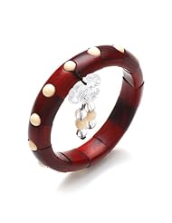 Honeystore Girls Lobular Red Sandalwood White Crystal Bnagle Color Multicolor