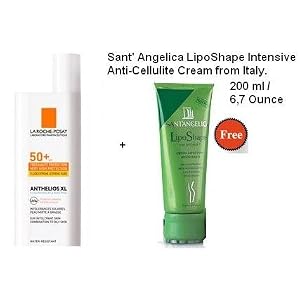 La Roche Posay Anthelios Xl SPF 50 Fluid Extreme for Face + Free Santa' Angelica Lipo Shape Intensive Anti Cellulite Cream From Italy 200 Ml, 6.8 Oz