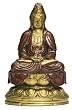 Kuan-Yin in Meditation Statue, Gold and Red