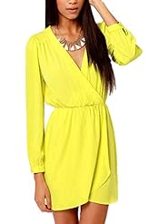 V-neck Chiffon/Cotton/Leather/Polyester/Wool Summer Winter Club Dress/Evening Dress 