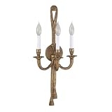 Wall Sconce Three Light Fixture In Cameo Brass Finish - 3 Bulbs