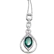 14K White Gold Emerald and Diamond Necklace