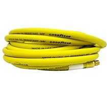 Continental 3/8-Inch x 50-Feet Safety Rubber Air Hose 1/4-Inch Fitting, Yellow - Made in USA
