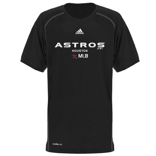 MLB Boys' Houston Astros Short Sleeve Heathered, Black/Grey, Medium