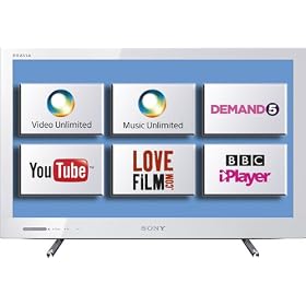 Sony KDL24EX320WU 24-inch Widescreen Full HD 1080p Edge LED Internet TV with Freeview - White
