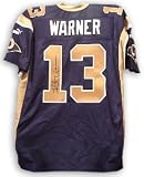 Kurt Warner Signed Auth. Rams Puma Blue Jersey