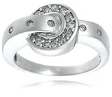 Sterling Silver Diamond Buckle Ring