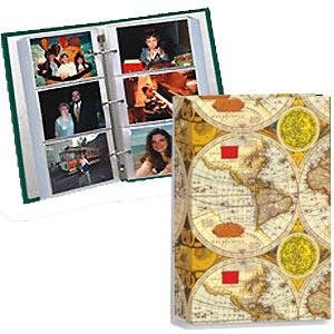 3-ring pocket ANCIENT WORLD MAP album for 500 photos - 4x6