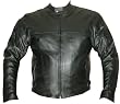 MOTORCYCLE BIKE CE HARD ARMOR LEATHER JACKET Black