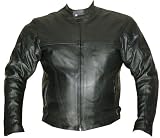 NEW MENS MOTORCYCLE HARD ARMOR LEATHER JACKET BLACK 46