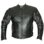 MOTORCYCLE BIKE CE HARD ARMOR LEATHER JACKET Black