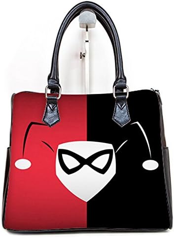 Female Barrel Type Handbgas Top-Handle Bags with Harely Quinn Batman Print
