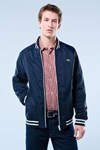 LACOSTE! Bomber Jacket With Rib Trim