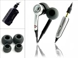 Stereo Headset -Silber Edition f. Sony Ericsson G700 inkl.3,5 mm Klinkenstecker-Adapter