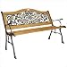DC America SL5650COBR-MP Sienna Camelback Park Bench, Cast Iron Frame and HardwoodSlats, Rust Resistant Bronze Finish