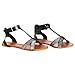 Twisted Women's Daisy Glitter Overlay Patent T-Strap Flat Sandal