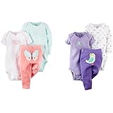 Carter's Baby Girls 6 Piece Bodysuit & Pant Set - Wonders of Spring