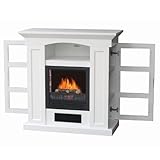 IMAGE OF Stonegate FP08-21-10-WHT Electric Fireplace With Side Cabinets