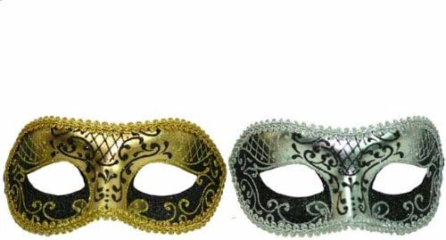 Vintage Venetian Royal Swan Couple Design Laser Cut Material Masquerade Mask for Couples/Men/Women to Celebrate on Mardi Gras or Halloween - Gold & Silver