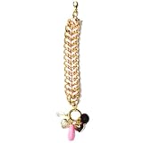 JousJous.com Pink Leather & Metal Passion Charm Bracelet