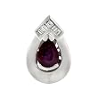 14K White Gold Ruby and Diamond Pendant