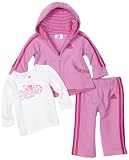 Adidas Baby-girls Infant 3 Piece French Terry Jacket Set With Knit Tee