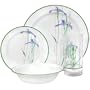 Corelle Impressions 16-Piece Dinnerware Set with Drinkware, Service for 4, Shadow Iris