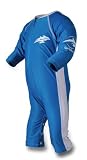 Konfidence New Kids Sun Safe UV PBT 3/4 Length Sunsuit - Cyan/White - 12-18 mths (98% Protection)