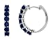 Sapphire Gemstone Huggie Earrings in 14K White Gold