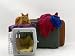 Marmalade Domestic Cat, with Pet Transporter / Carrier and Suitcases Photographic Poster Print by Ja