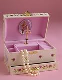 Young Girl Rose Ballerina Musical Jewelry Box