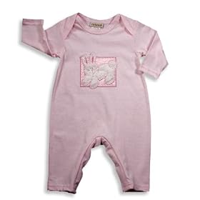 CachCach - Newborn Girls Long Sleeve Striped Coverall, Pink