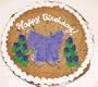 Scott's Cakes 1 lb. Chocolate Chip Cookie Cake with Blue and Purple Sugar Butterfly Cookie