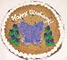 Gourmet Food : Scott's Cakes 1 lb. Chocolate Chip Cookie Cake with Blue and Purple Sugar Butterfly Cookie