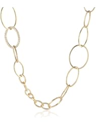 ABS By Allen Schwartz Gold Tone Link and Pave Necklace, 46"