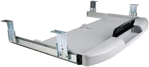 Two Sets - Ball Bearing Zinc Computer Keyboard Slide with Tray 14" Light Gray