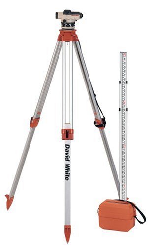 David White 45-8922-1 22X Automatic Optical Level Package with Tripod, Rod, and Carrying Case