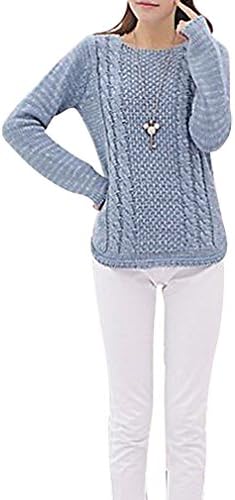 JVA Women's Casual Slim Long Sleeve Knitted Round Neck Sweater Pullover SW45