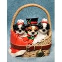 Holiday AKC Shih Tzus Tzu in Basket Christmas Ornament or Figurine!